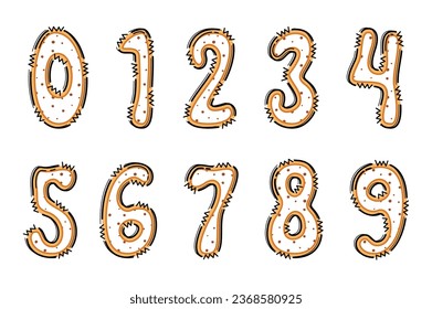 Handcrafted Gingerbread Cookies number color creative art typographic design