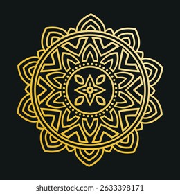 Handcrafted Golden Mandala for Mindfulness Art