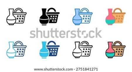 Handcrafted Goods icons set multiple style collection. Editable stroke 
