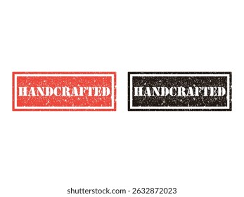 handcrafted grunge stamp design, vector, isolated on transparent background