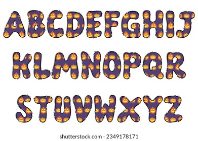 Handcrafted Halloween letters color creative art typographic design