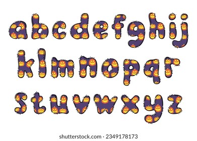 Handcrafted Halloween letters color creative art typographic design