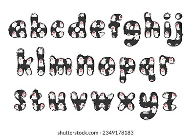 Handcrafted Halloween letters color creative art typographic design