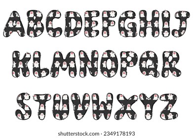 Handcrafted Halloween letters color creative art typographic design