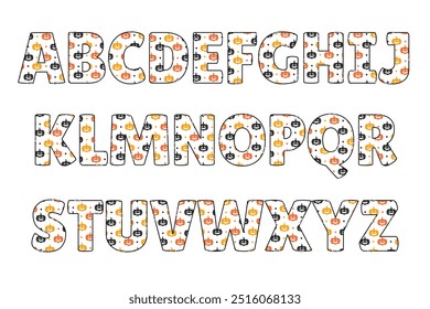 Handcrafted Halloween Party letters color creative art typographic design