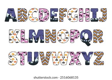 Handcrafted Halloween Party letters color creative art typographic design