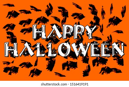 Handcrafted Halloween vector vintage pumpkin vector color background 