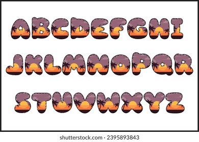 Handcrafted Hello Summer letters color creative art typographic design