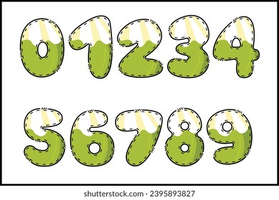 Handcrafted Hello Summer number color creative art typographic design