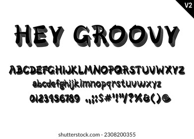 Handcrafted Hey Groovy Letters. Color Creative Art Typographic Design