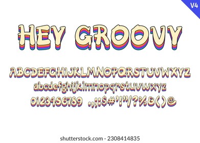 Handcrafted Hey Groovy Letters. Color Creative Art Typographic Design