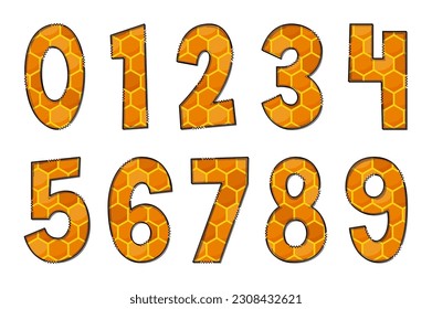 Handcrafted Honeycomb Letters. Color Creative Art Typographic Design