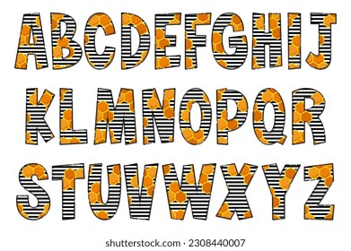 Handcrafted Honeycomb Letters. Color Creative Art Typographic Design