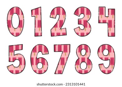 Handcrafted Ice Cream Letters. Color Creative Art Typographic Design