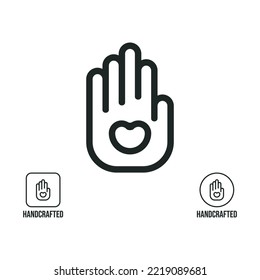 handcrafted icon isolated on white background