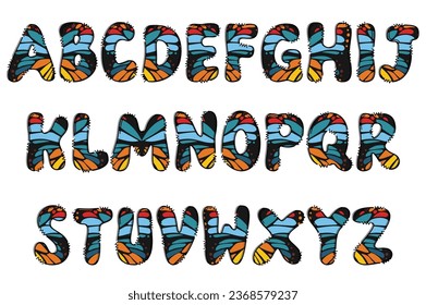 Handcrafted Insect letters color creative art typographic design