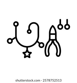 Handcrafted Jewelry Vector Line Icon Design