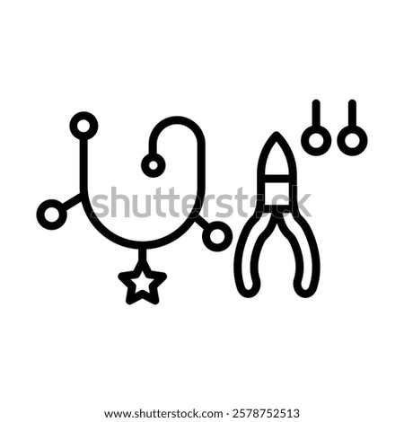 Handcrafted Jewelry Vector Line Icon Design
