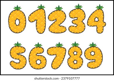 Handcrafted Juicy number color creative art typographic design