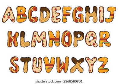Handcrafted Junk Food letters color creative art typographic design