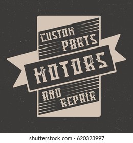 Handcrafted label with the 'Tequila' font. Vintage label.