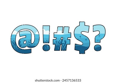 Handcrafted Lagoon letters color creative art typographic design