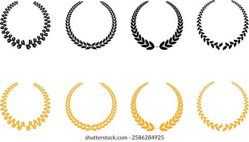Handcrafted Laurel Wreath Border Set, Decorative Vintage and Modern Frames for Elegant Designs
