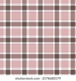 Handcrafted Light Pink and Brown Plaid Seamless Pattern