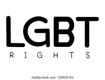 Handcrafted logotype for LGBT community rights. Black letters on white background. Vector illustration.