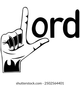 Handcrafted lord unique finger typography art