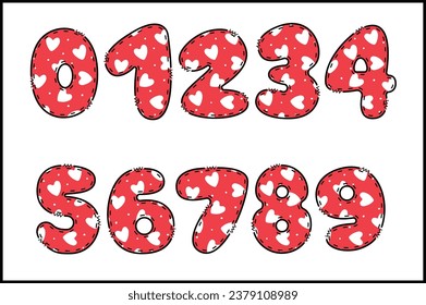 Handcrafted Lovely number color creative art typographic design