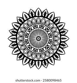 Handcrafted mandala drawing with detailed symmetrical patterns for artistic and spiritual use