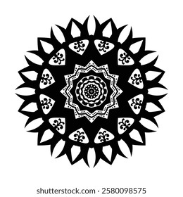 Handcrafted mandala drawing with detailed symmetrical patterns for artistic and spiritual use