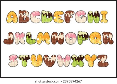 Handcrafted Melted letters color creative art typographic design