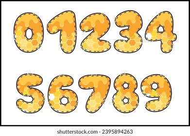 Handcrafted Melted number color creative art typographic design