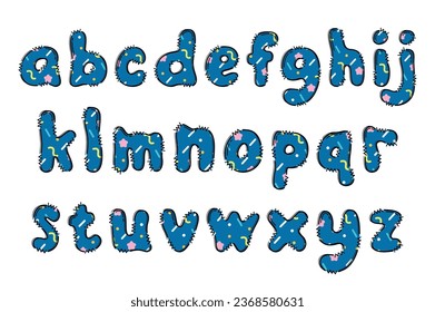 Handcrafted Memphis letters color creative art typographic design