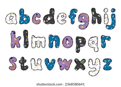 Handcrafted Memphis letters color creative art typographic design
