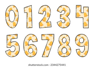 Handcrafted Merry Christmas Number. Color Creative Art Typographic Design