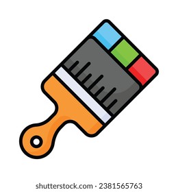 Handcrafted modern flat vector of paint brush, customizable icon