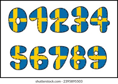Handcrafted Nations number color creative art typographic design
