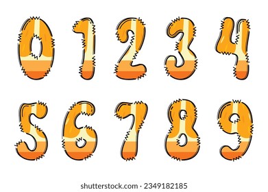 Handcrafted Orange Fruit number color creative art typographic design