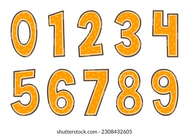 Handcrafted Orange Letters. Color Creative Art Typographic Design
