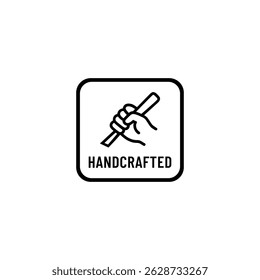 Handcrafted outline icon or handcrafted label vector isolated. Handcrafted label for product packaging design element, print design, and more about handcrafted.