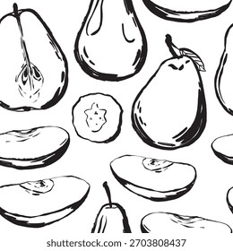 Ilustraciones de pera hechas a mano con líneas elegantes para la marca