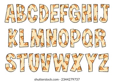 Handcrafted Pizza Letters. Color Creative Art Typographic Design