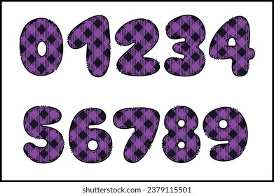 Handcrafted Plaid number color creative art typographic design