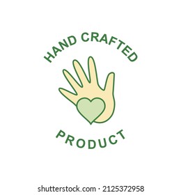 Handcrafted product label icon in color icon, isolated on white background 