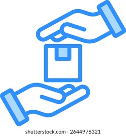 Handcrafted Products Icon Blue Color Vector Illustration