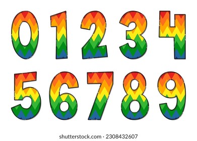 Handcrafted Rainbow Letters. Color Creative Art Typographic Design