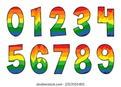 Handcrafted Rainbow Letters. Color Creative Art Typographic Design